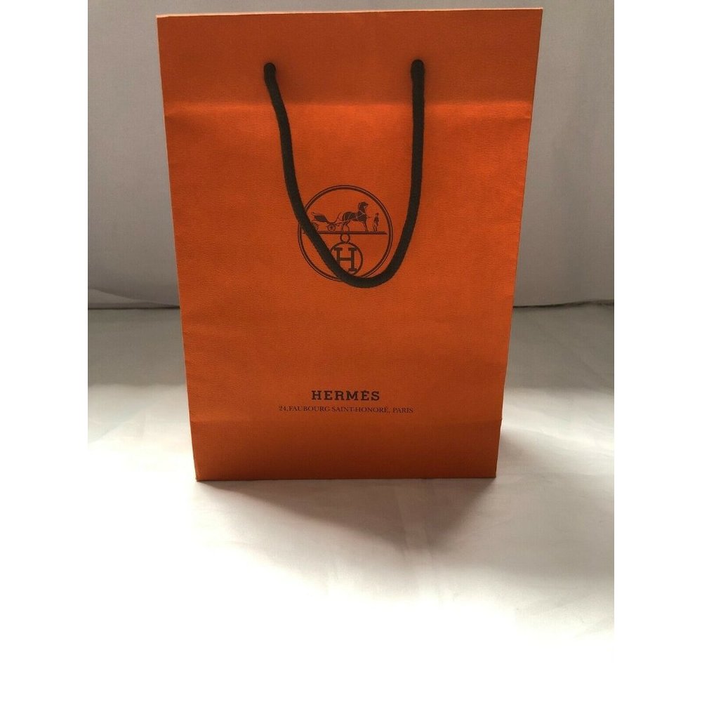 Hermes Paper Shopping Bag Reusable Orange 11.3" x 8.2" x 3.3"